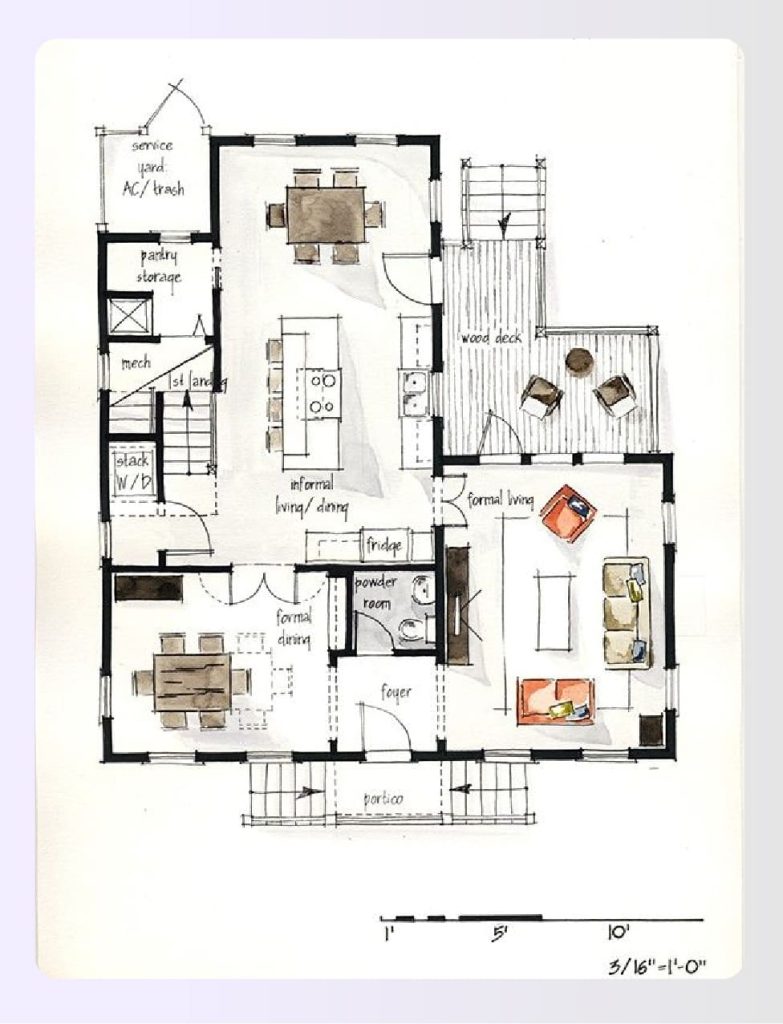 Hand drawn floor plan sketch Hand drawn floor plan sketch
