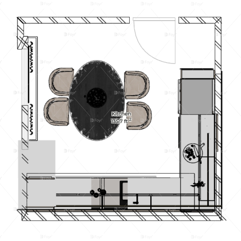 Minimalist U-Shaped Kitchen
