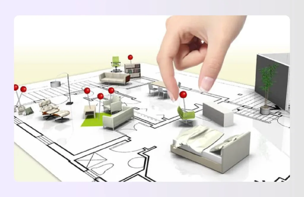 3D floor plan layout for a home 3D floor plan layout for a home