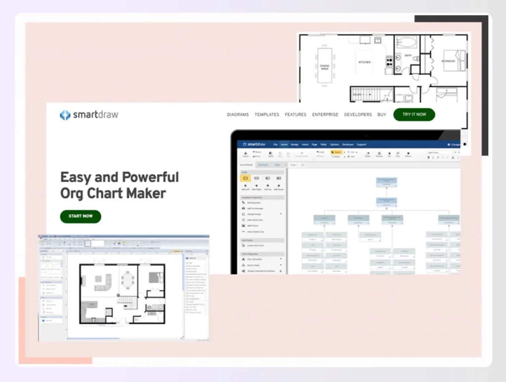 A detailed technical drawing made with SmartDraw's tools