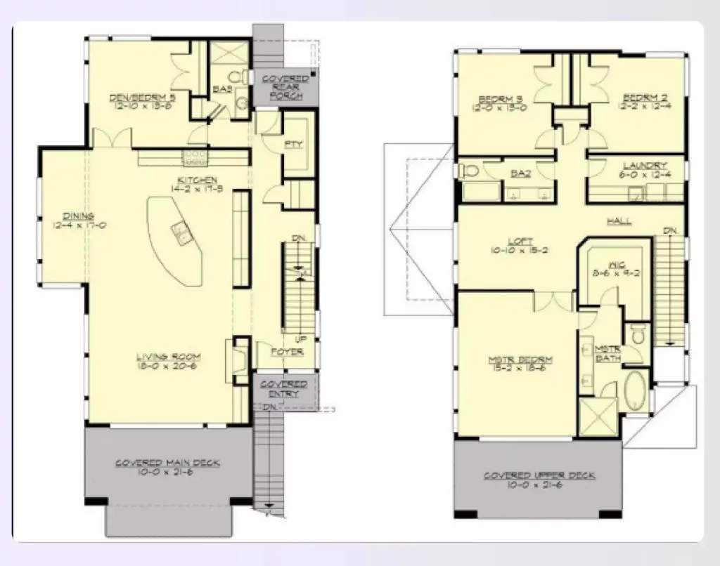 A multi-story vertical loft design with four bedrooms