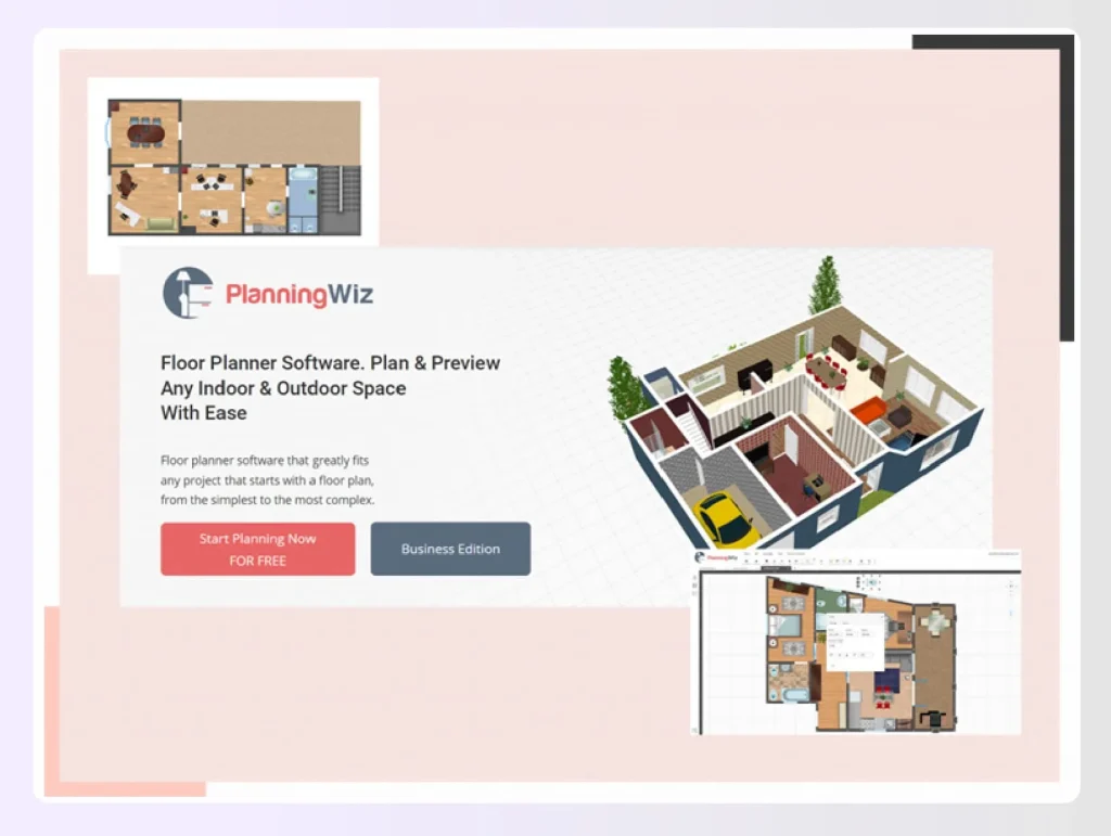 A simple 2D floor plan created in PlanningWiz