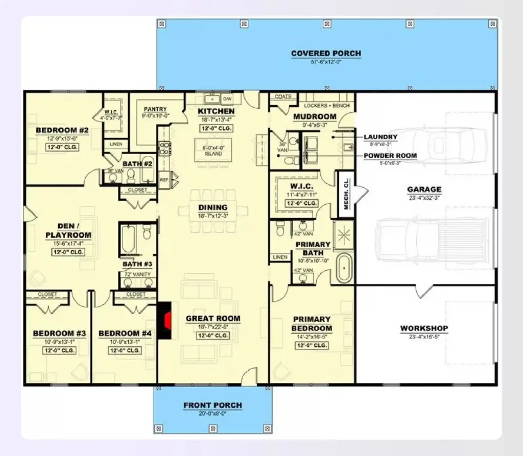 Barndominium 4-bedroom with workshop space