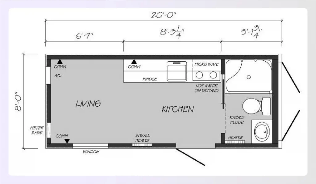 Compact 20ft minimalist container home layout Compact 20ft minimalist container home layout