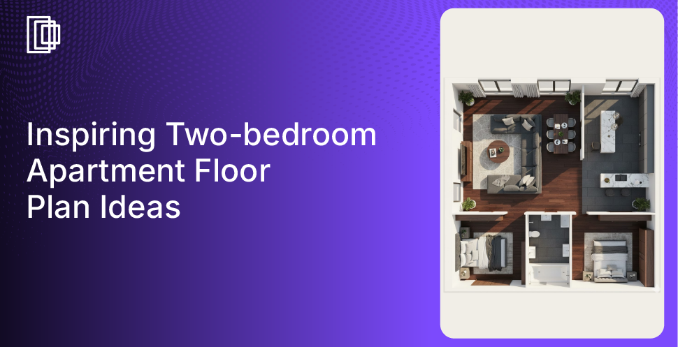 Create two-bedroom apartment floor plans with Foyr