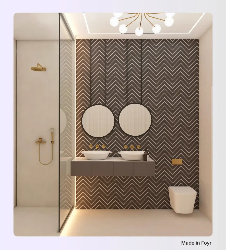 Double Vanity with Separate Walk-In Shower square layout 8x8 Double Vanity with Separate Walk-In Shower square layout 8x8