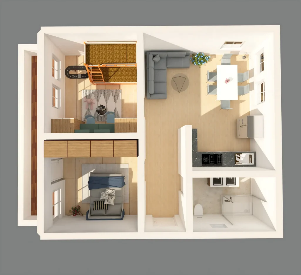 two bedroom apartment floor plan in Foyr two bedroom apartment floor plan in Foyr