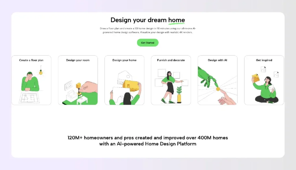 Planner 5D is an AI-powered home design tool for beginners and homeowners offering 2D and 3D floor planning with 4K rendering capabilities Planner 5D is an AI-powered home design tool for beginners and homeowners offering 2D and 3D floor planning with 4K rendering capabilities