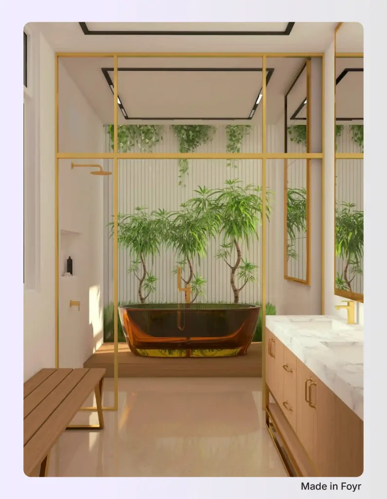 Freestanding Tub as the Focal Point square layout 8x8 Freestanding Tub as the Focal Point square layout 8x8