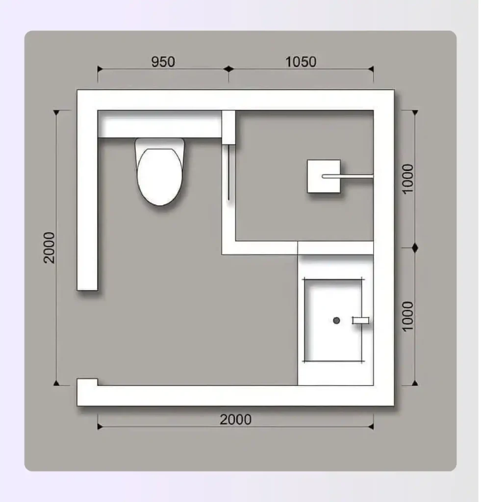 L-Shaped Fixture Layout for square bathroom L-Shaped Fixture Layout for square bathroom