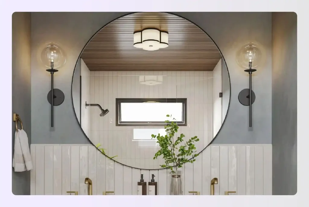 Mirror placement to perceive depth in the bathroom Mirror placement to perceive depth in the bathroom