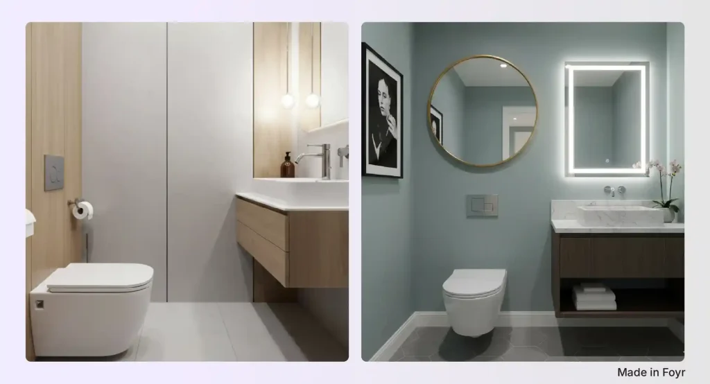 Powder room classic layout