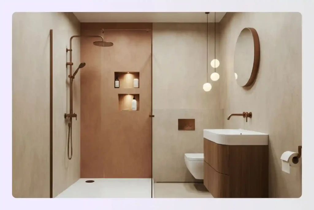 Opposite Wall Setup for square bathroom