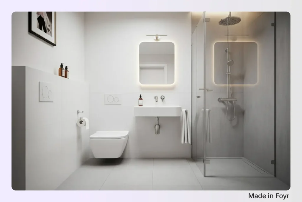 All-On-One Wall Bathroom Layout