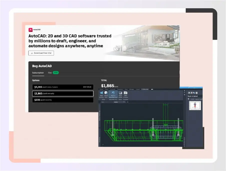 2D drafting screen in AutoCAD software 2D drafting screen in AutoCAD software
