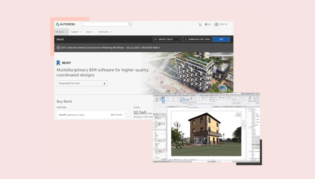 AutoDesk Revit is popular with designers working with mechanical designs, home designs.
