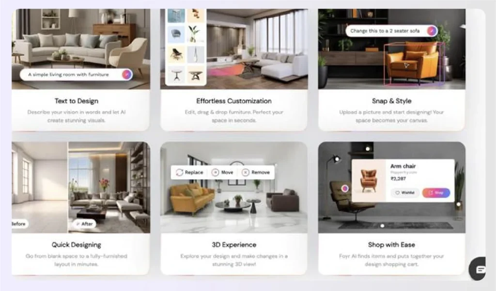 Foyr Ideate's AI features for interior design Foyr Ideate's AI features for interior design