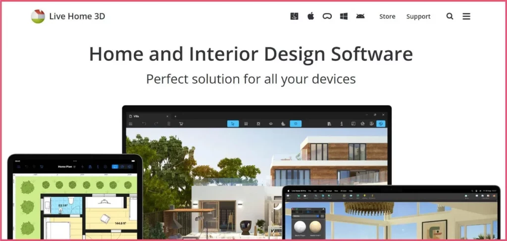 Live Home 3D is a cross-platform home design application showing floor plans and 3D visualization tools Live Home 3D is a cross-platform home design application showing floor plans and 3D visualization tools