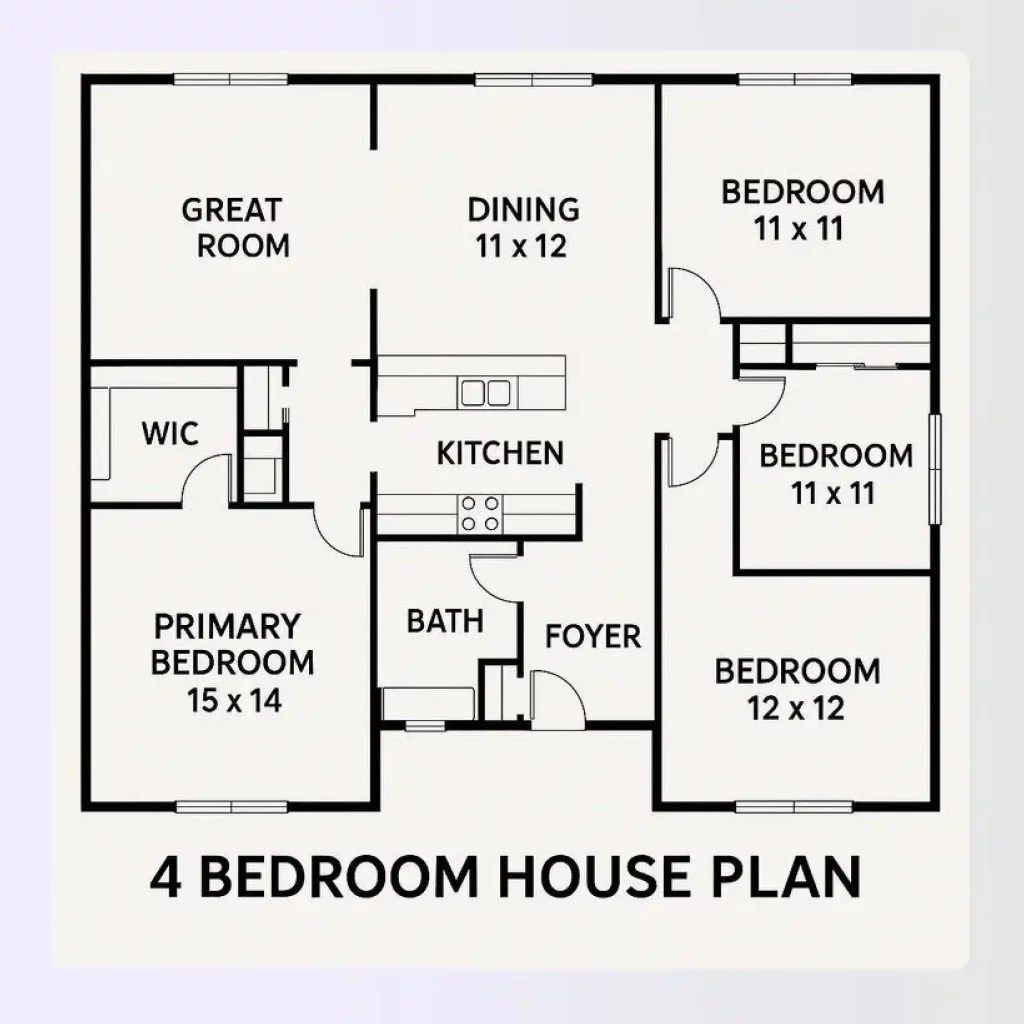 Minimalist modern 4 bedroom home design