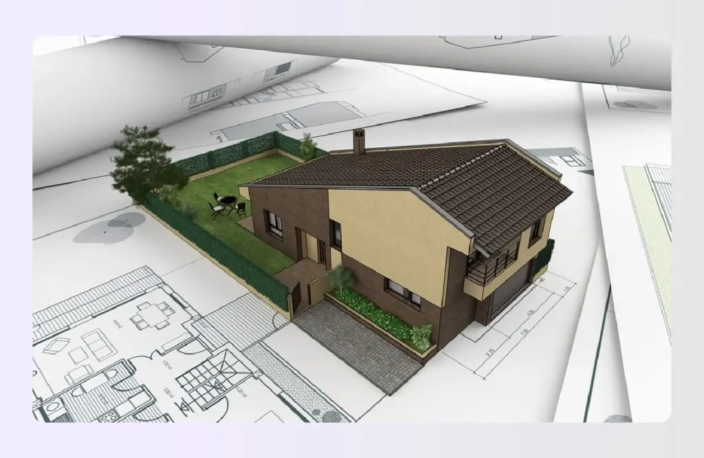 Photorealistic 3D exterior rendering of a modern home Photorealistic 3D exterior rendering of a modern home