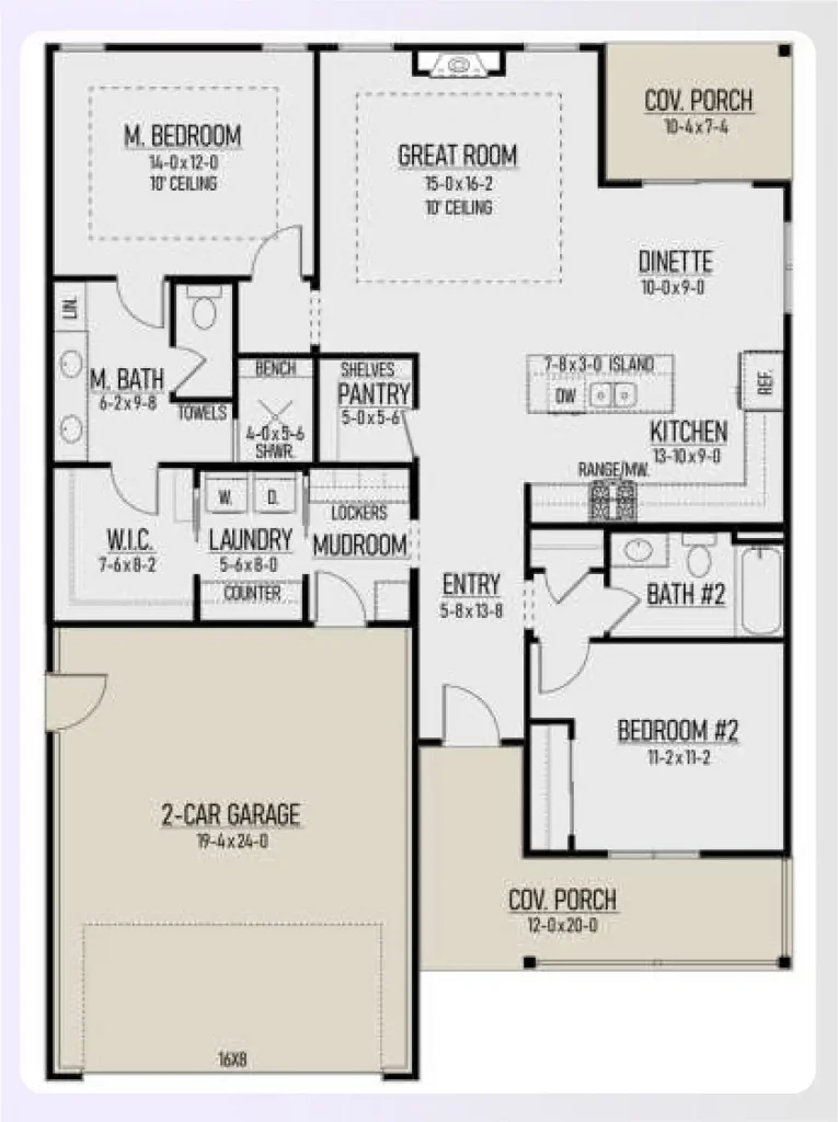 Ranch house with two-car garage Ranch house with two-car garage