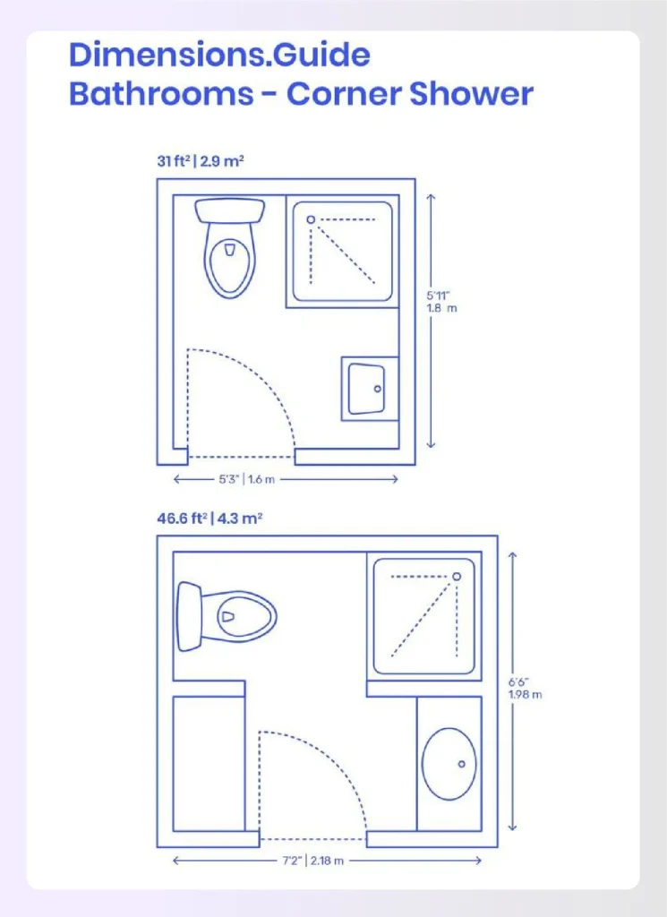 Small bathroom floor plan with corner shower Small bathroom floor plan with corner shower