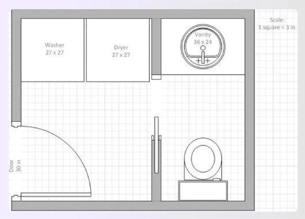 Small bathroom plan with laundry Small bathroom plan with laundry