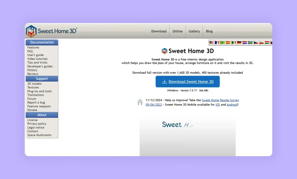 Sweet Home 3D is a free furniture designing software