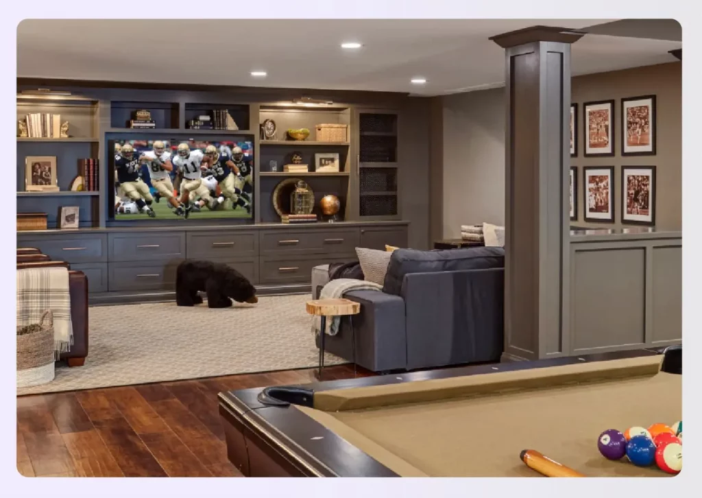 Transformed basement creating additional space Transformed basement creating additional space