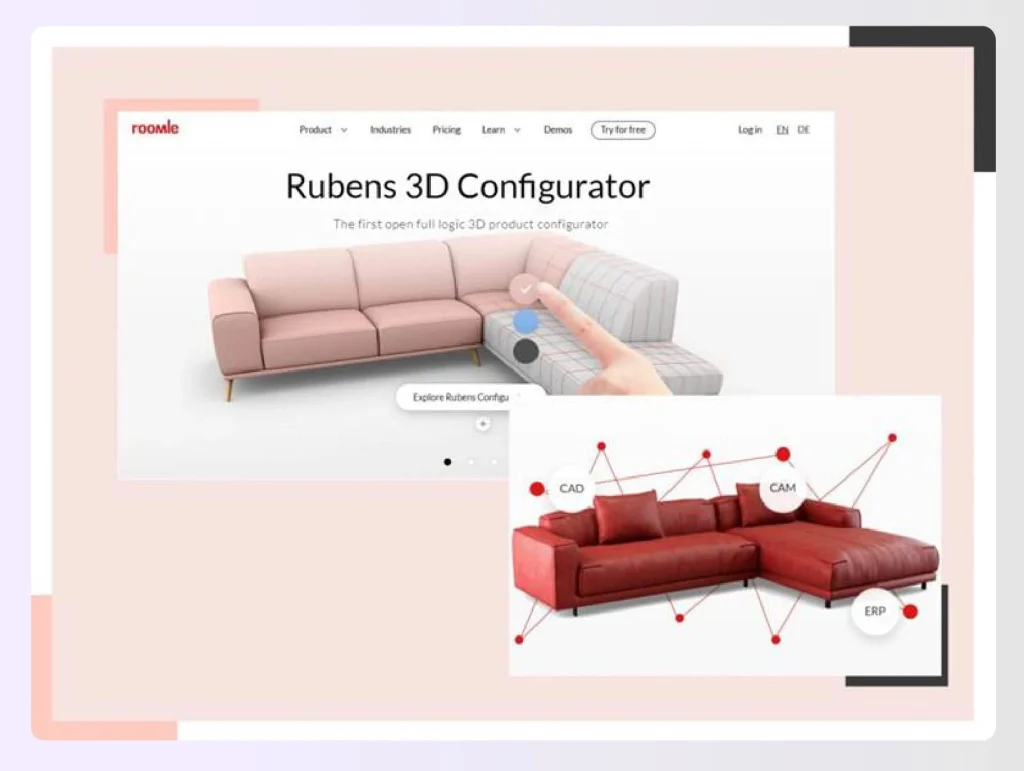 Visualizing furniture in a room using Roomle's AR